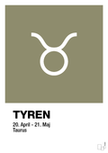 plakat: stjernesymbol tyren - misty forrest-Stjernetegn-A1two3