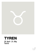 plakat: stjernesymbol tyren - painters white-Stjernetegn-A1two3