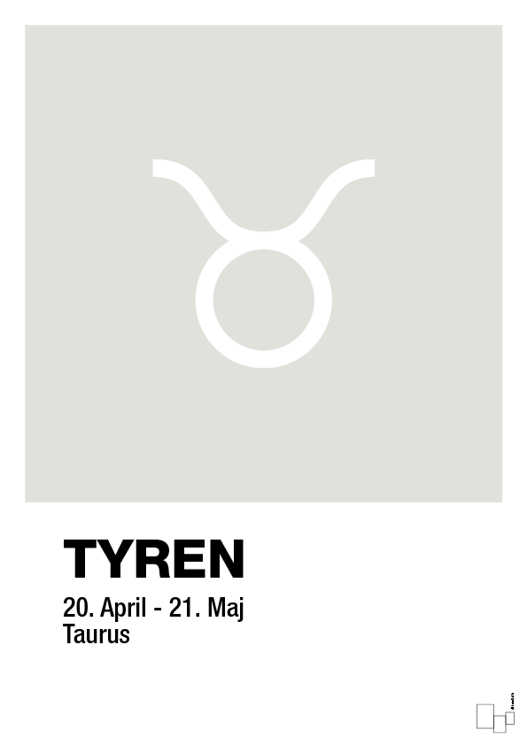 plakat: stjernesymbol tyren - painters white-Stjernetegn-A1two3