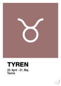 plakat: stjernesymbol tyren - plum-Stjernetegn-A1two3