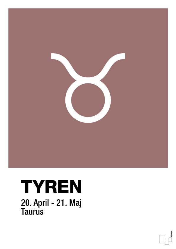 plakat: stjernesymbol tyren - plum-Stjernetegn-A1two3