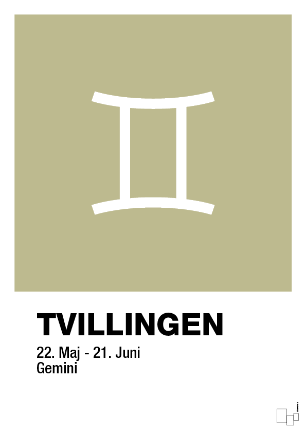 plakat: stjernesymbol tvillingen - back to nature-Stjernetegn-A1two3