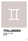 plakat: stjernesymbol tvillingen - broken beige-Stjernetegn-A1two3