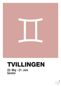 plakat: stjernesymbol tvillingen - bubble shell-Stjernetegn-A1two3
