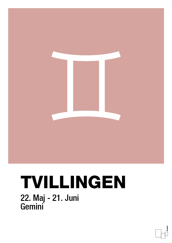 plakat: stjernesymbol tvillingen - bubble shell-Stjernetegn-A1two3