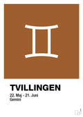 plakat: stjernesymbol tvillingen - cognac-Stjernetegn-A1two3