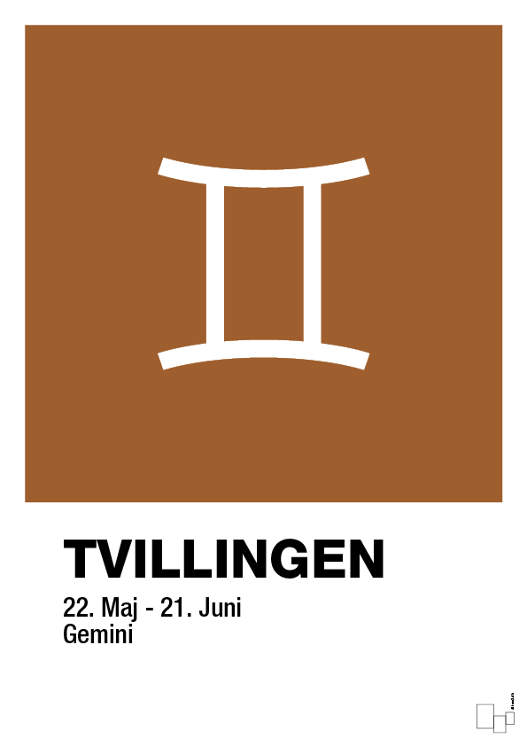 plakat: stjernesymbol tvillingen - cognac-Stjernetegn-A1two3