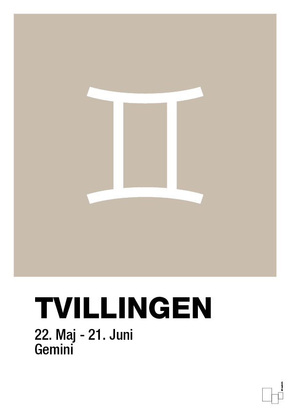 plakat: stjernesymbol tvillingen - creamy mushroom-Stjernetegn-A1two3
