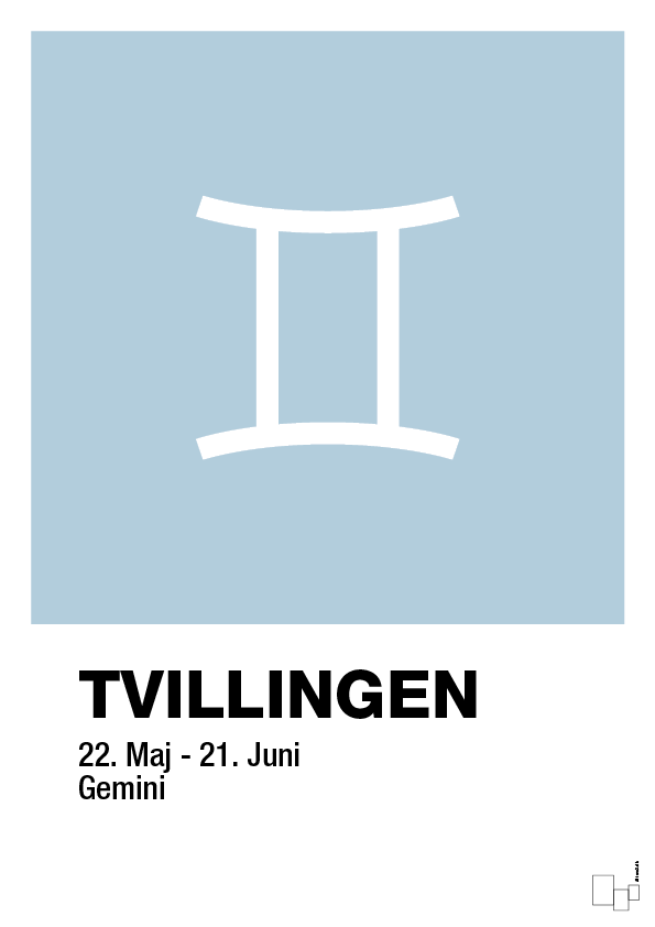 plakat: stjernesymbol tvillingen - heavenly blue-Stjernetegn-A1two3
