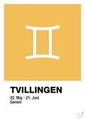 plakat: stjernesymbol tvillingen - honeycomb-Stjernetegn-A1two3