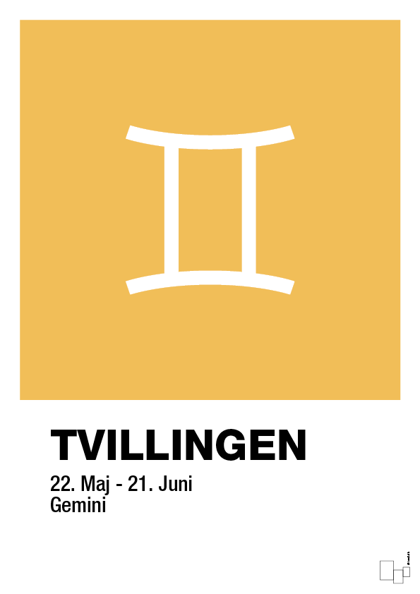 plakat: stjernesymbol tvillingen - honeycomb-Stjernetegn-A1two3
