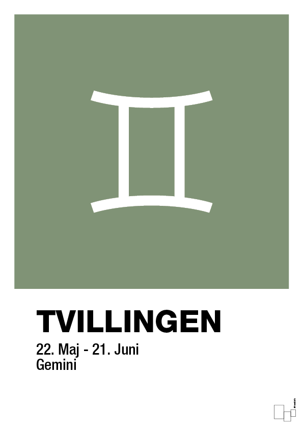 plakat: stjernesymbol tvillingen - jade-Stjernetegn-A1two3