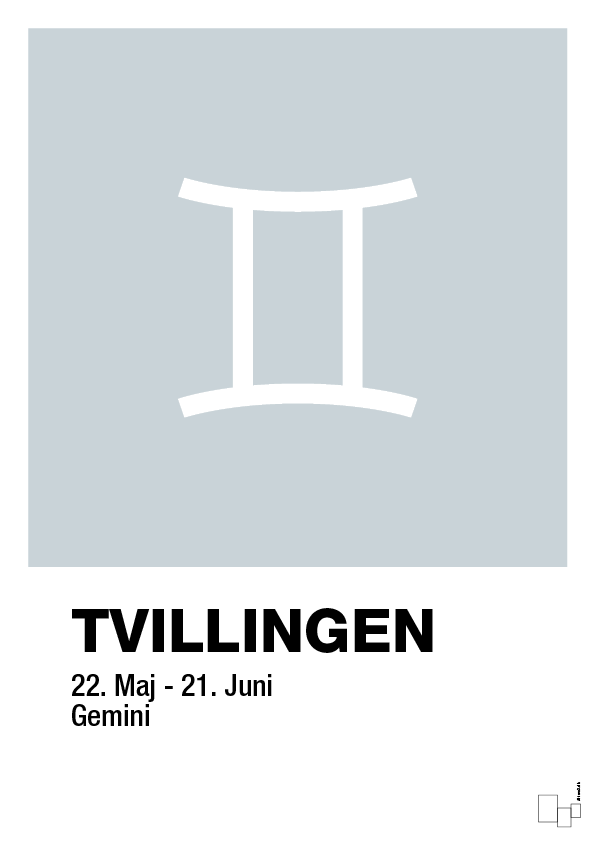 plakat: stjernesymbol tvillingen - light drizzle-Stjernetegn-A1two3