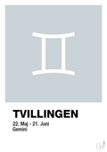 plakat: stjernesymbol tvillingen - light drizzle-Stjernetegn-A1two3