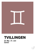 plakat: stjernesymbol tvillingen - plum-Stjernetegn-A1two3