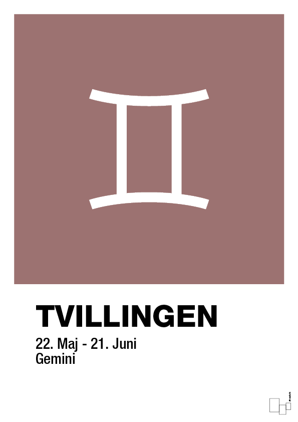 plakat: stjernesymbol tvillingen - plum-Stjernetegn-A1two3