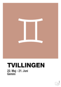 plakat: stjernesymbol tvillingen - powder-Stjernetegn-A1two3