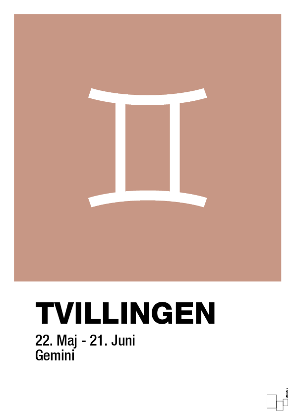 plakat: stjernesymbol tvillingen - powder-Stjernetegn-A1two3