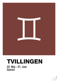 plakat: stjernesymbol tvillingen - red pepper-Stjernetegn-A1two3