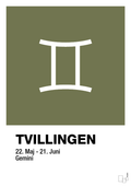 plakat: stjernesymbol tvillingen - secret meadow-Stjernetegn-A1two3