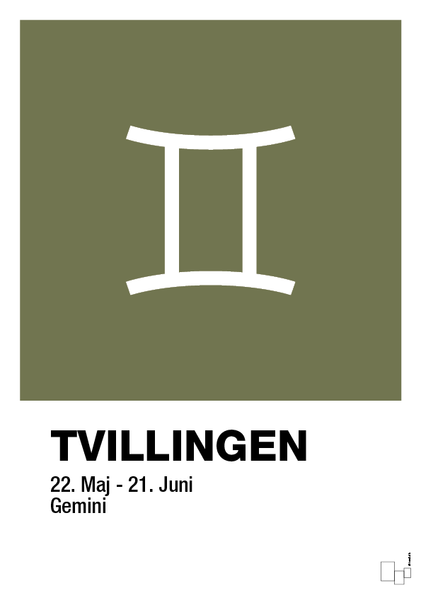 plakat: stjernesymbol tvillingen - secret meadow-Stjernetegn-A1two3