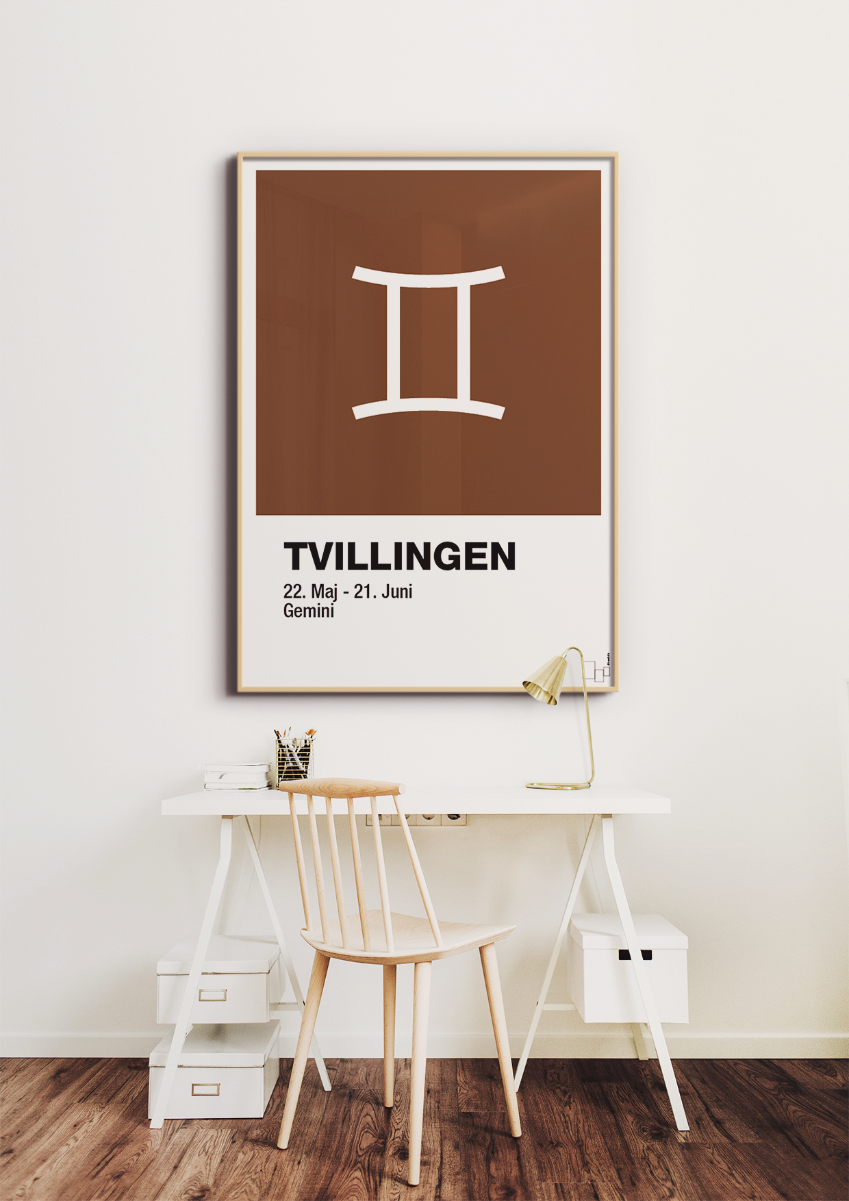 plakat: stjernesymbol tvillingen - light rose-Stjernetegn-A1two3
