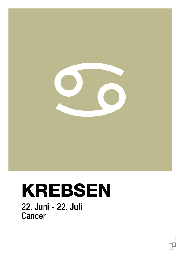 plakat: stjernesymbol krebsen - back to nature-Stjernetegn-A1two3