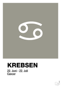 plakat: stjernesymbol krebsen - battleship gray-Stjernetegn-A1two3