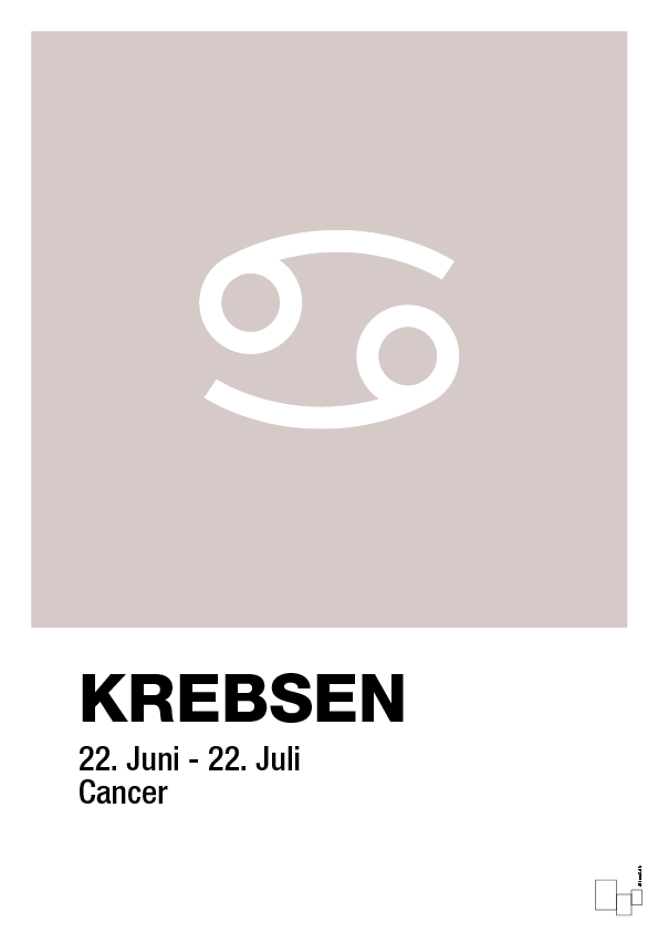 plakat: stjernesymbol krebsen - broken beige-Stjernetegn-A1two3