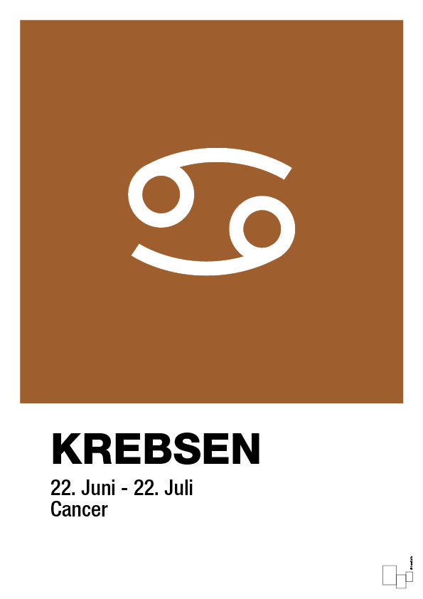 plakat: stjernesymbol krebsen - cognac-Stjernetegn-A1two3