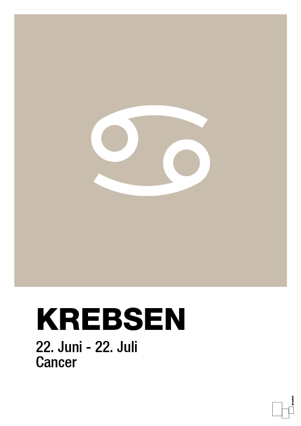 plakat: stjernesymbol krebsen - creamy mushroom-Stjernetegn-A1two3