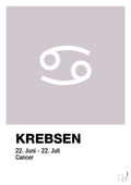 plakat: stjernesymbol krebsen - dusty lilac-Stjernetegn-A1two3