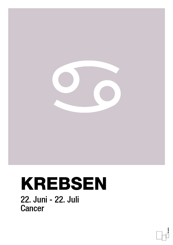 plakat: stjernesymbol krebsen - dusty lilac-Stjernetegn-A1two3