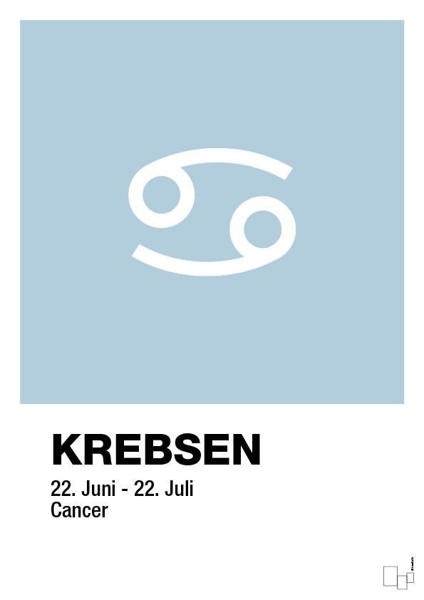 plakat: stjernesymbol krebsen - heavenly blue-Stjernetegn-A1two3
