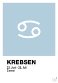 plakat: stjernesymbol krebsen - heavenly blue-Stjernetegn-A1two3