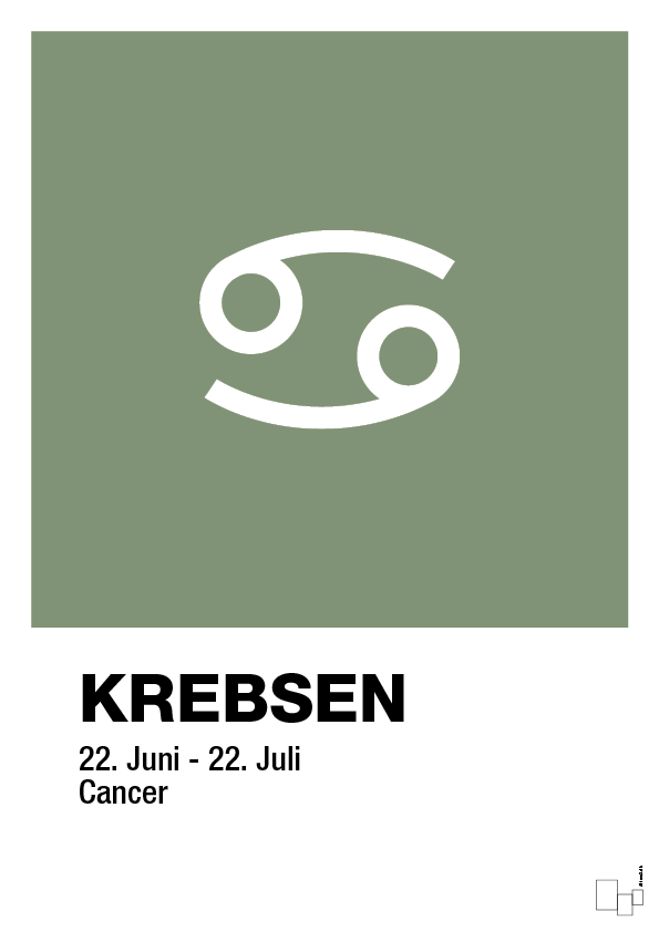 plakat: stjernesymbol krebsen - jade-Stjernetegn-A1two3
