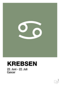 plakat: stjernesymbol krebsen - jade-Stjernetegn-A1two3