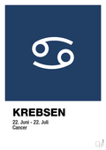 plakat: stjernesymbol krebsen - lapis blue-Stjernetegn-A1two3