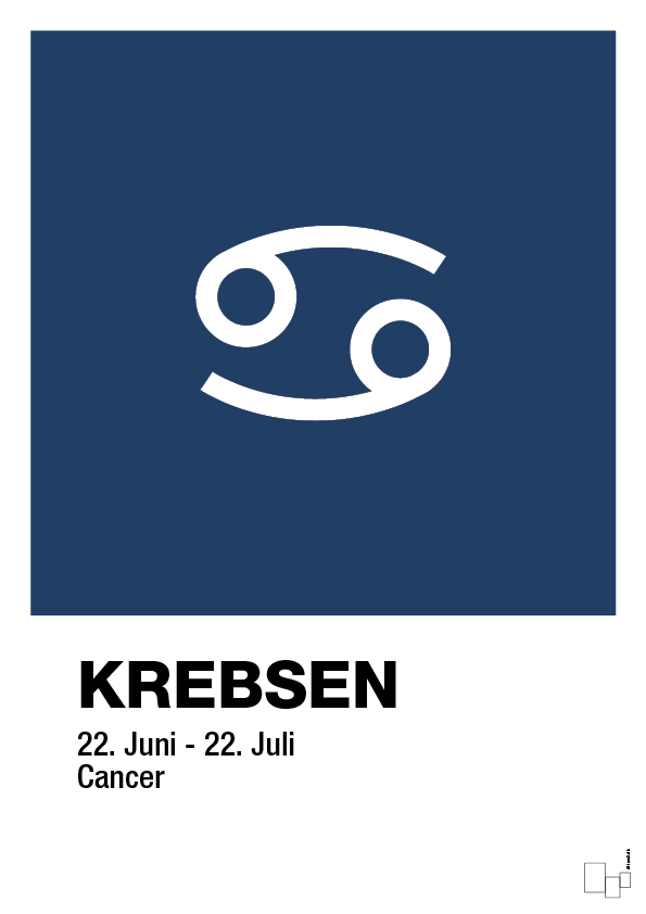 plakat: stjernesymbol krebsen - lapis blue-Stjernetegn-A1two3