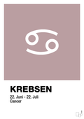 plakat: stjernesymbol krebsen - light rose-Stjernetegn-A1two3