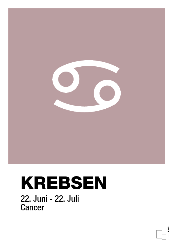 plakat: stjernesymbol krebsen - light rose-Stjernetegn-A1two3