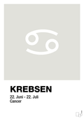 plakat: stjernesymbol krebsen - painters white-Stjernetegn-A1two3
