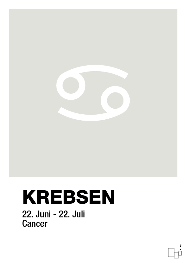 plakat: stjernesymbol krebsen - painters white-Stjernetegn-A1two3