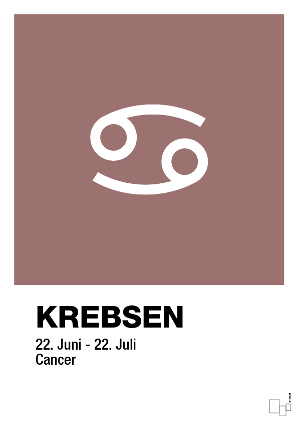 plakat: stjernesymbol krebsen - plum-Stjernetegn-A1two3