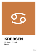 plakat: stjernesymbol krebsen - rumba orange-Stjernetegn-A1two3