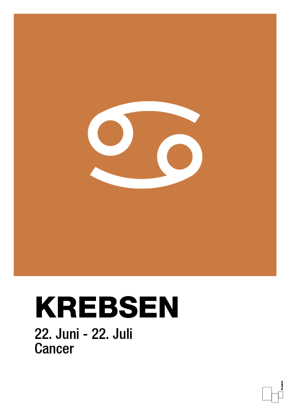 plakat: stjernesymbol krebsen - rumba orange-Stjernetegn-A1two3