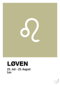 plakat: stjernesymbol løven - back to nature-Stjernetegn-A1two3