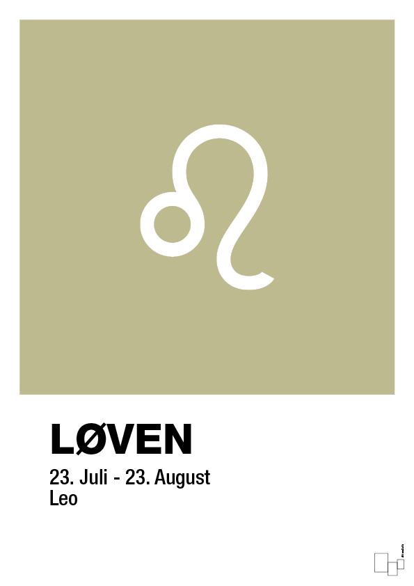 plakat: stjernesymbol løven - back to nature-Stjernetegn-A1two3