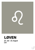 plakat: stjernesymbol løven - battleship gray-Stjernetegn-A1two3