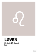 plakat: stjernesymbol løven - broken beige-Stjernetegn-A1two3